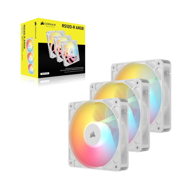 Corsair RS120-R ARGB Boitier PC Ventilateur 12 cm Blanc 3 pièce(s) 