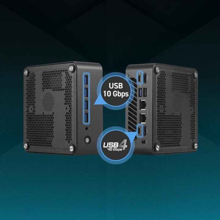 MSI Cubi Z AI 8M AMD Ryzen 9 8945HS Barebone 0.9L sized PC Noir AMD SoC 4 GHz Haut-parleurs intégrés 