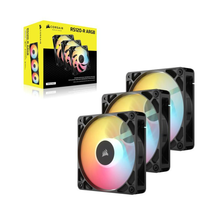 Corsair RS120-R ARGB Boitier PC Ventilateur 12 cm Noir 3 pièce(s) 