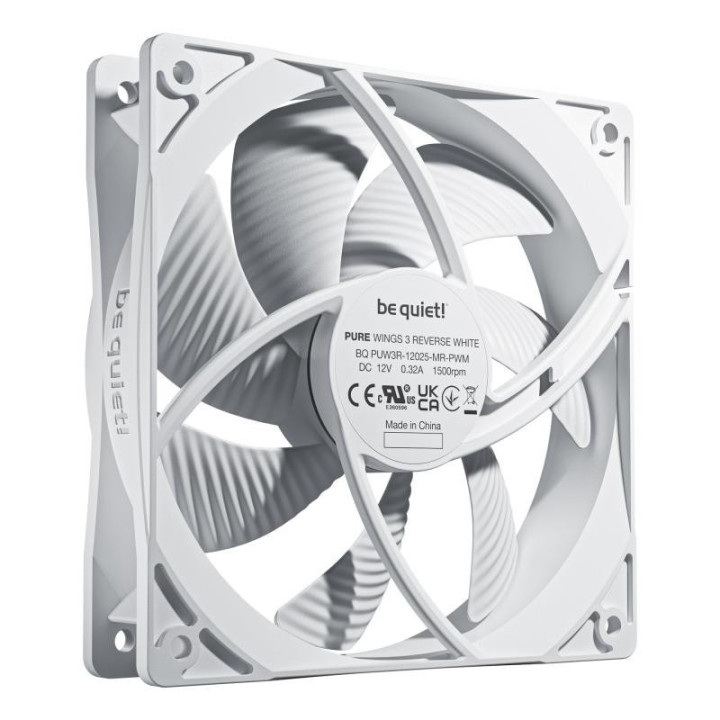 be quiet! Light Wings 120 mm PWM Reverse White | Ventilateur PC reverse noir | Pack de 3 