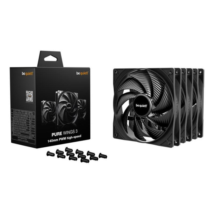 be quiet! Pure Wings 3 140 mm | Ventilateur PC silencieux high-speed | Pack de 3 