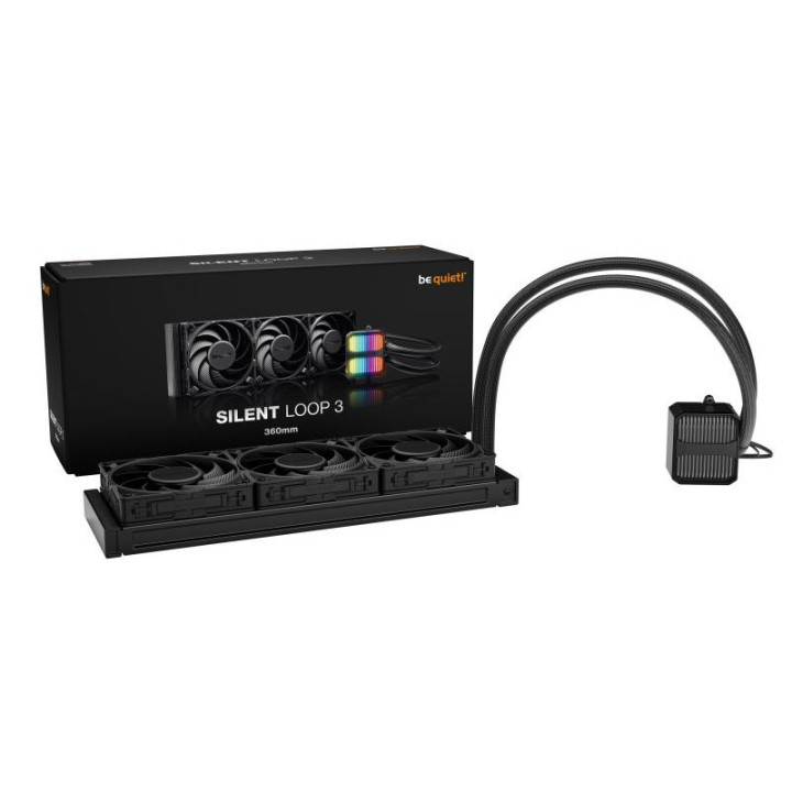 be quiet! Silent Loop 360 mm | Système de refroidissement liquide tout-en-un, 360 mm, noir, socket Intel et AMD 