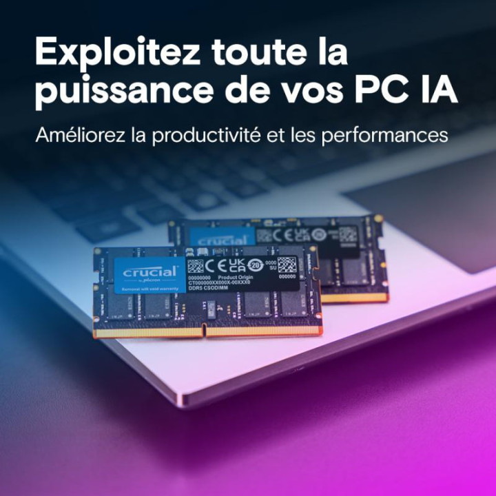 Crucial CT32G64C52CS5 module de mémoire 32 Go 1 x 32 Go DDR5 6400 MT/s 262-pin SO-DIMM 