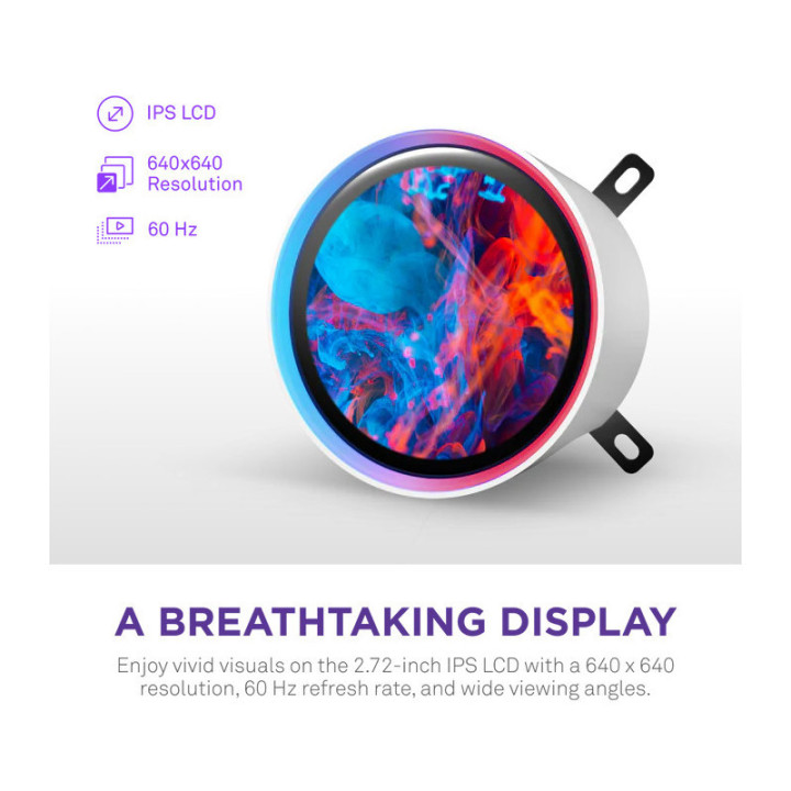 NZXT Kraken Elite 420 RGB Processeur Refroidisseur de liquide tout-en-un 14 cm Blanc 1 pièce(s) 