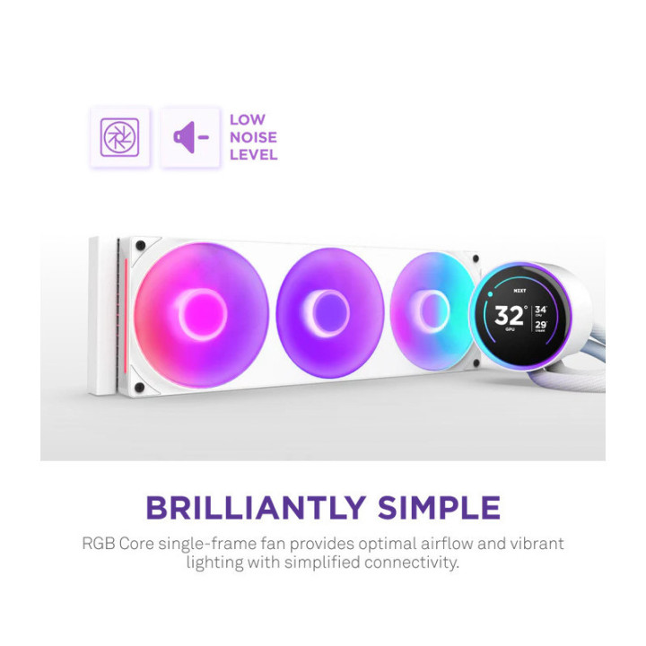 NZXT Kraken Elite 420 RGB Processeur Refroidisseur de liquide tout-en-un 14 cm Blanc 1 pièce(s) 