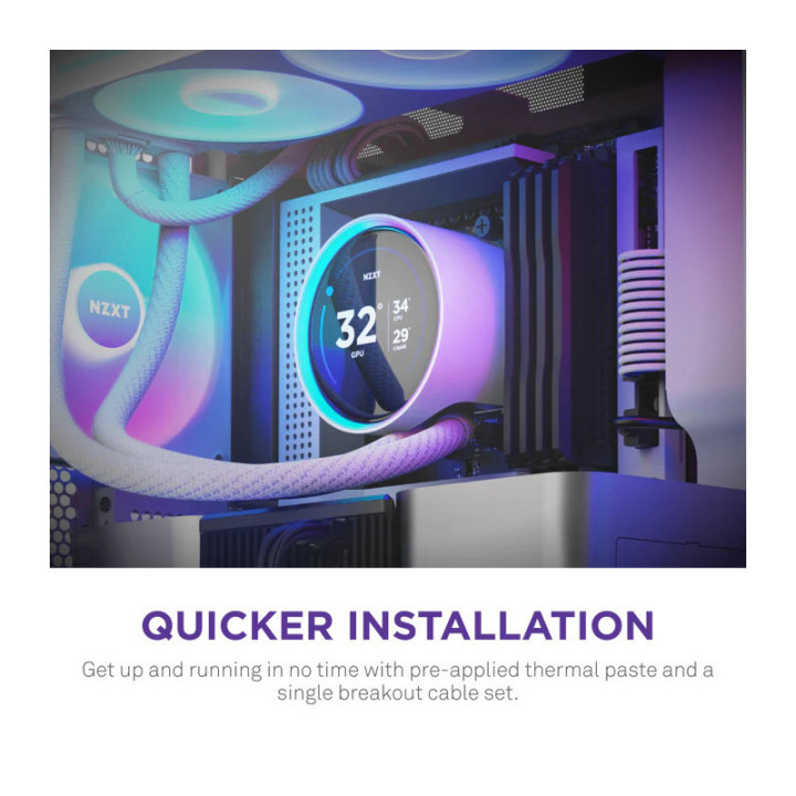 NZXT Kraken Elite 420 RGB Processeur Refroidisseur de liquide tout-en-un 14 cm Blanc 1 pièce(s) 