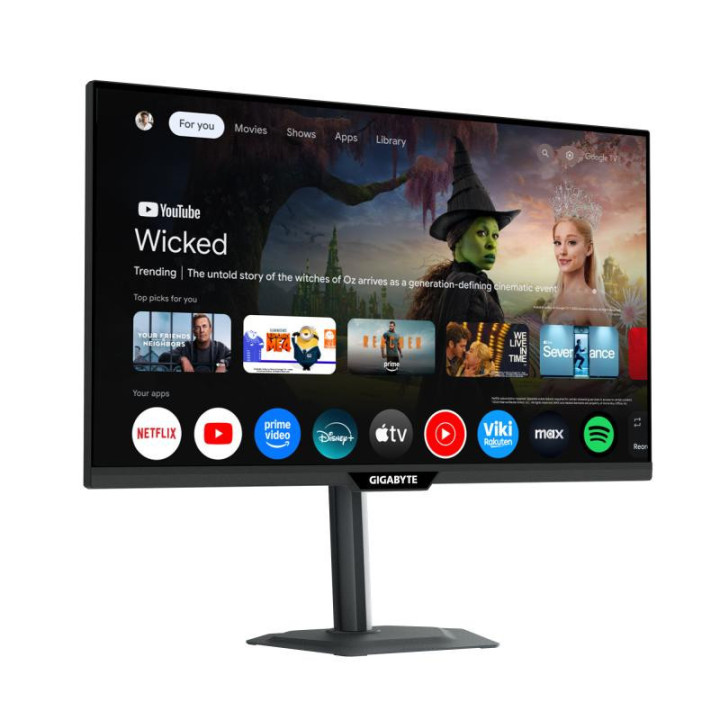 GIGABYTE M27QS Moniteur Intelligent 27? 2K QHD - Google TV, Affichage sans fil, 2560 x 1440, 180Hz, 1ms, 350 cd/m², FreeSync, Di