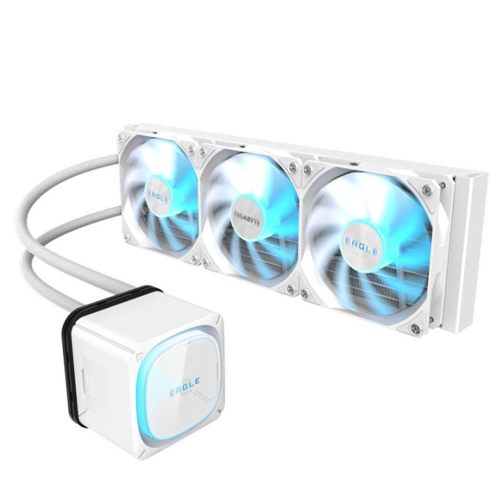 GIGABYTE EAGLE 360 ICE Système de Refroidissement Liquide pour CPU - 3x120mm Ventilateurs ARGB, écran LCD couleur, DAISY-CHAIN, 
