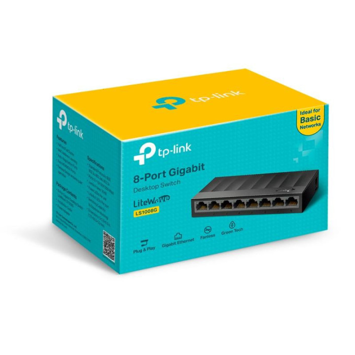 TP-LINK LS1008G - Switch de bureau 8 ports Gigabit - 10/100/1000 Mbps 