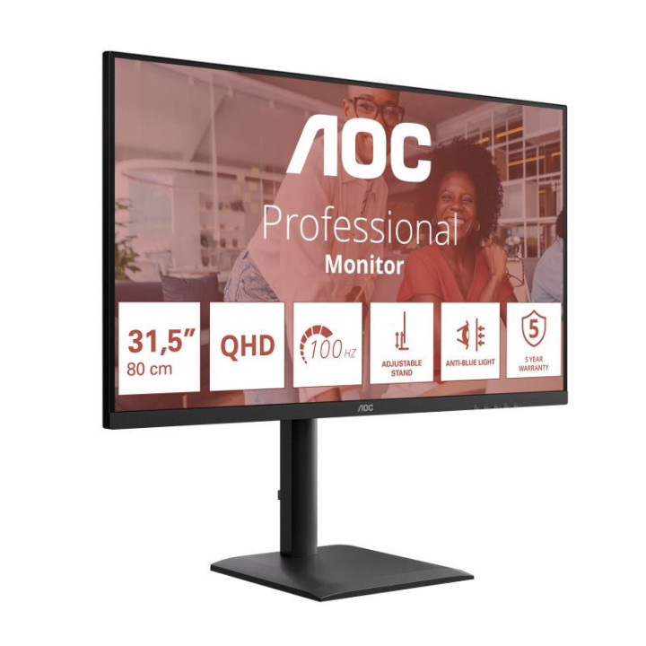 AOC E4 Q32E4U écran plat de PC 80 cm (31.5") 2560 x 1440 pixels Quad HD LED Noir 