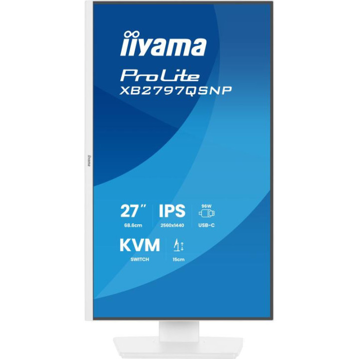iiyama ProLite XB2797QSNP-W1 27" IPS LCD écran plat de PC 68,6 cm (27") 2560 x 1440 pixels Quad HD Blanc 