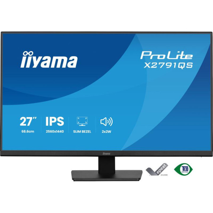 iiyama ProLite X2791QS-B1 écran plat de PC 68,6 cm (27") 2560 x 1440 pixels Quad HD LED Noir 