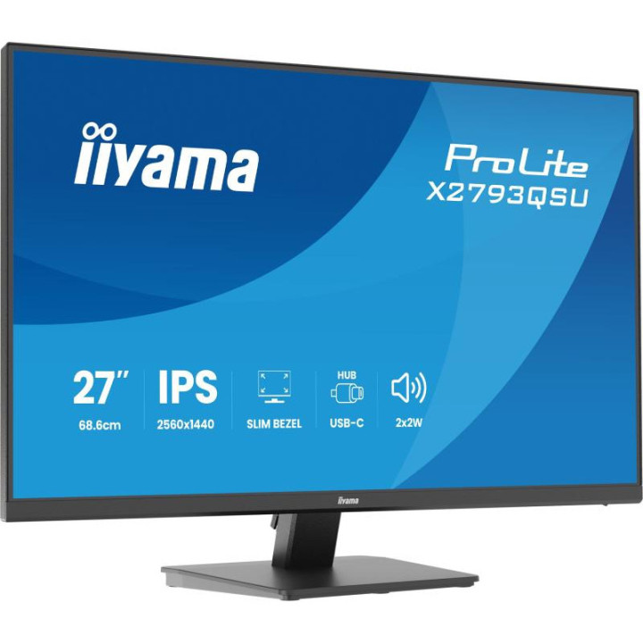 iiyama ProLite X2793QSU-B1 écran plat de PC 68,6 cm (27") 2560 x 1440 pixels Quad HD LED Noir 