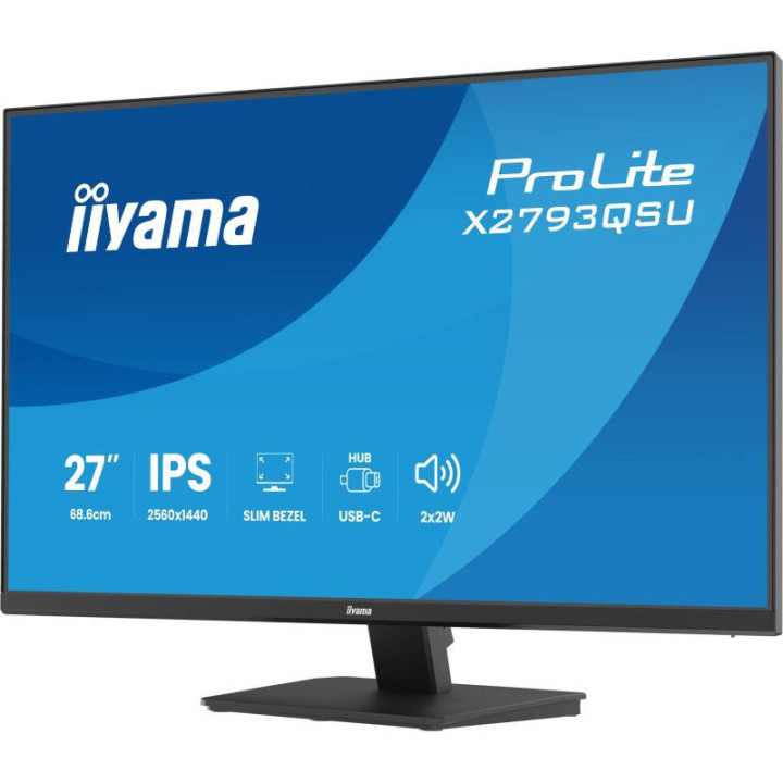 iiyama ProLite X2793QSU-B1 écran plat de PC 68,6 cm (27") 2560 x 1440 pixels Quad HD LED Noir 