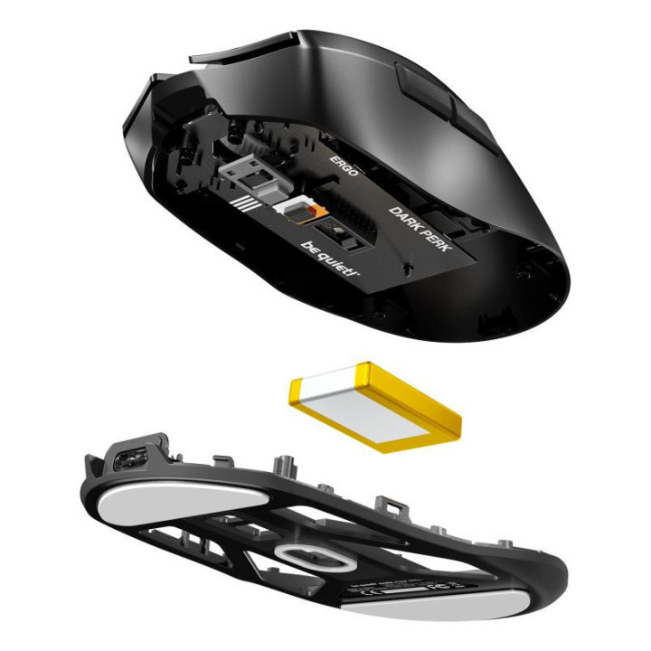 be quiet! Dark Perk Ergo | souris gaming sans fil | ultra-légère | Capteur PixArt PAW3950 | design droitier 