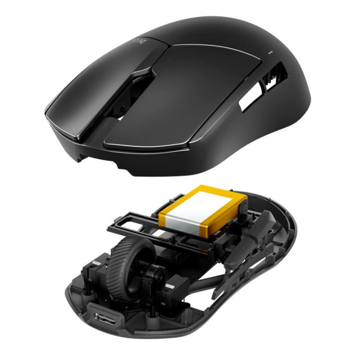 be quiet! Dark Perk Ergo | souris gaming sans fil | ultra-légère | Capteur PixArt PAW3950 | design amibidextre 