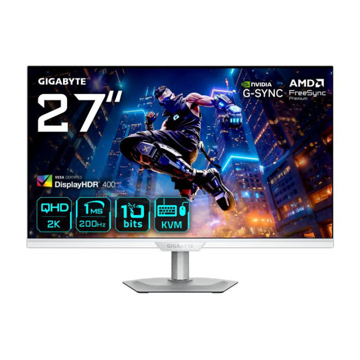 GIGABYTE M27Q2 QD ICE Moniteur de Jeu 27? QHD - 2560 x 1440, 200Hz, 1ms, 350 cd/m², FreeSync Premium, Display HDR400, HDMI 2.0, 