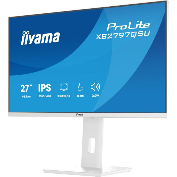 iiyama ProLite XB2797QSU-W1 écran plat de PC 68,6 cm (27") 2560 x 1440 pixels Quad HD LED Blanc 