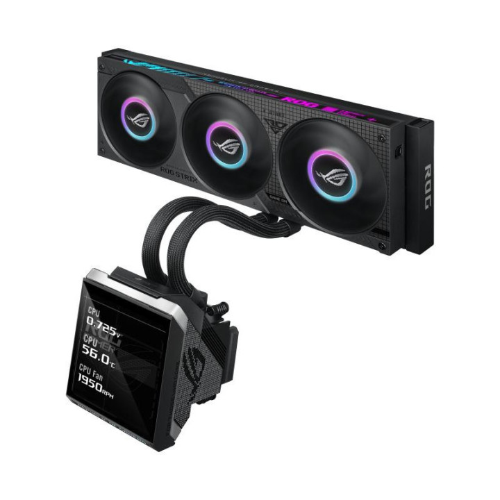 ASUS ROG Strix SLC IV 360 ARGB LCD Processeur Kit de refroidissement du liquide 12 cm Noir 1 pièce(s) 