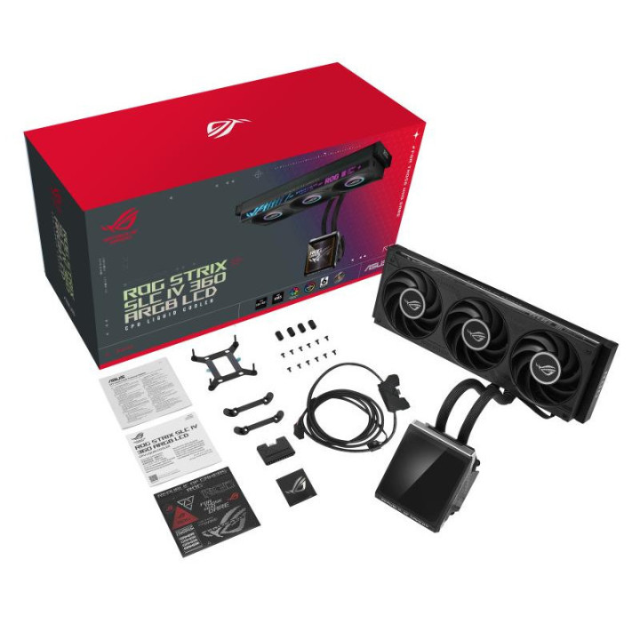 ASUS ROG Strix SLC IV 360 ARGB LCD Processeur Kit de refroidissement du liquide 12 cm Noir 1 pièce(s) 