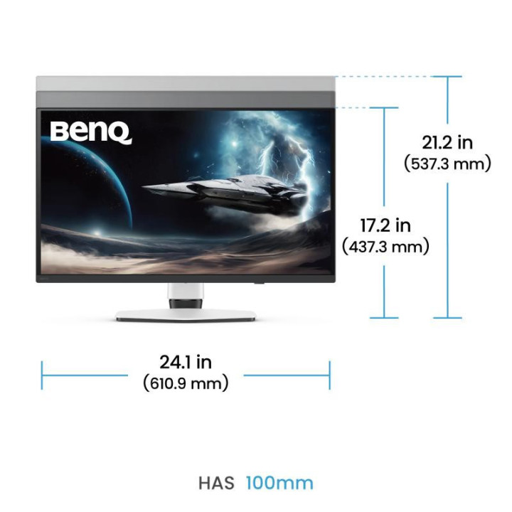 BenQ EX271UZ écran plat de PC 67,3 cm (26.5") 3840 x 2160 pixels 4K Ultra HD OLED Noir, Blanc 