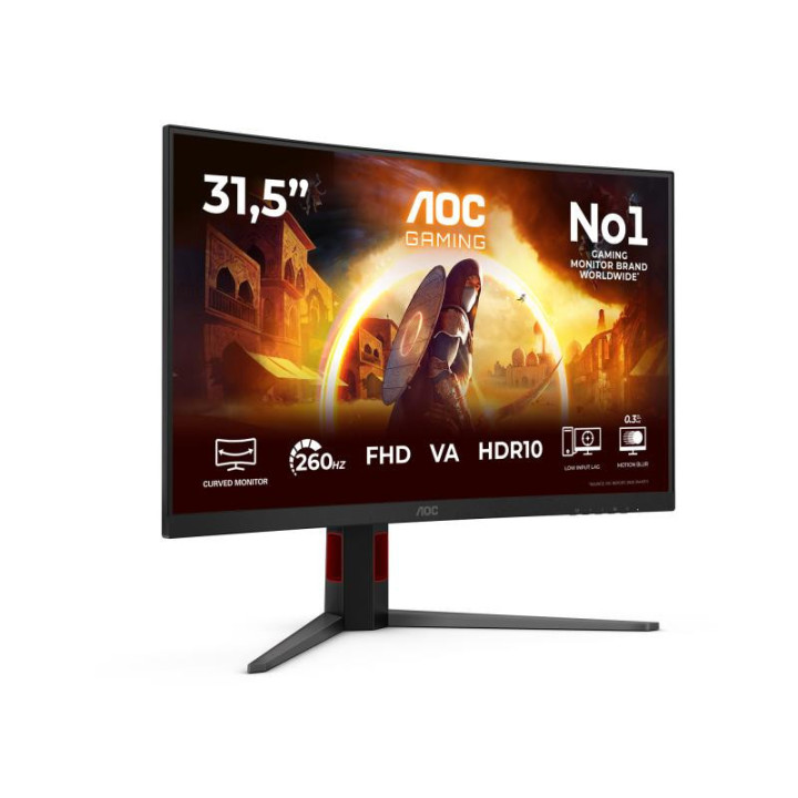 AOC G4 C32G4Z écran plat de PC 80 cm (31.5") 1920 x 1080 pixels Full HD LCD Noir, Rouge 