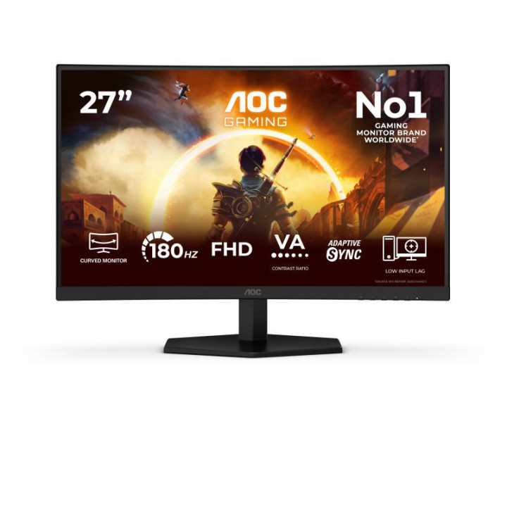 AOC G4 27" IPS FHD 180Hz écran plat de PC 68,6 cm (27") 1920 x 1080 pixels Full HD LCD Noir, Rouge 