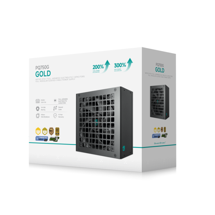 DEEPCOOL PQ750G - FULL MOD ATX 3.1 - 80 PLUS Gold 