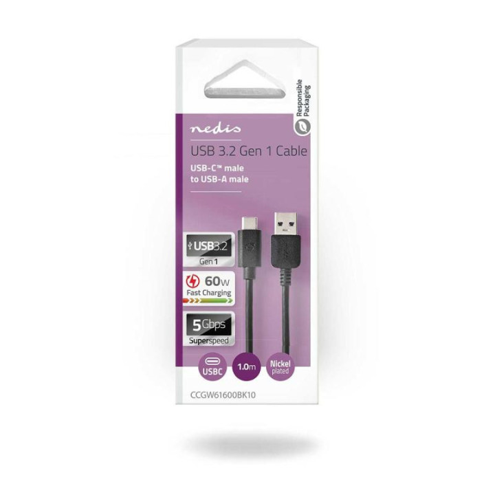 CABLE USB 3.2 GEN 1 A-Male  C-Male 1m 