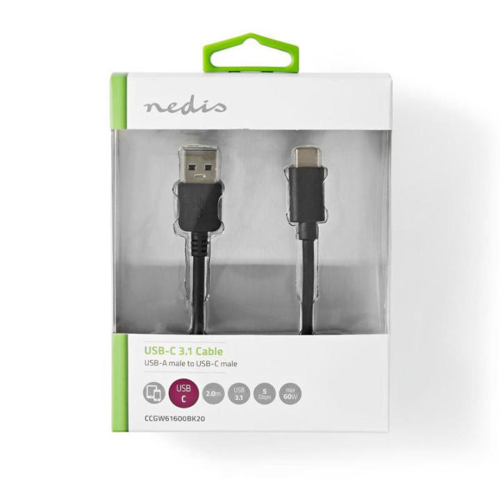CABLE USB 3.2 GEN 1 A-Male  C-Male 2m 