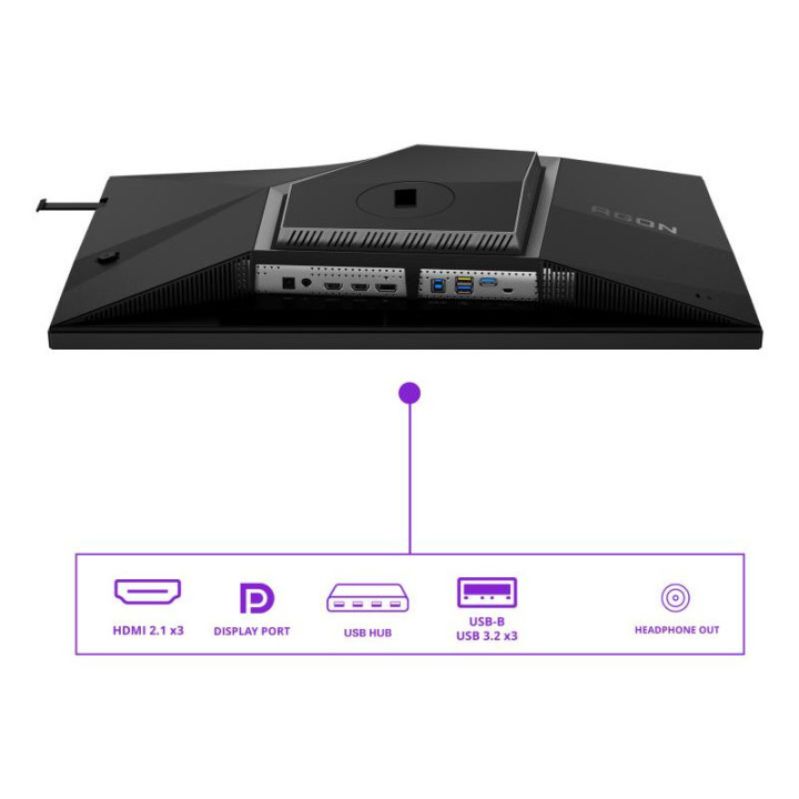 AOC AGON PRO AG276QSG2 écran plat de PC 68,6 cm (27") 2560 x 1440 pixels Quad HD Noir, Gris 