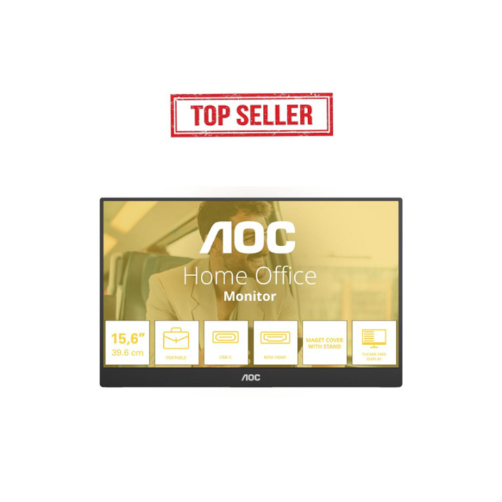 AOC 16T20E2 téléviseur et moniteur portables Moniteur portable Noir 39,6 cm (15.6") LED 1920 x 1080 pixels 