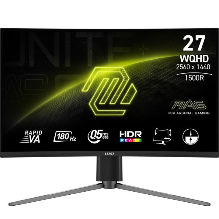 MSI MAG 27CQ6PF écran plat de PC 68,6 cm (27") 2560 x 1440 pixels Wide Quad HD LCD Noir 