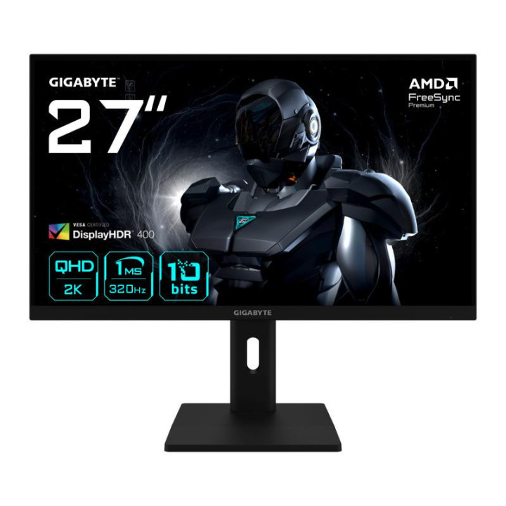 GIGABYTE G27Q3 Moniteur Gaming 27? 2K QHD - 2560 x 1440, 320Hz, 1ms, 350 cd/m², FreeSync Premium, Display HDR400, HDMI 2.0, Disp