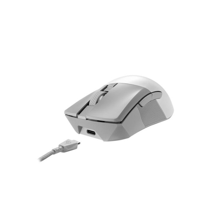 ASUS ROG Gladius III Wireless Aimpoint White souris Jouer Droitier RF Wireless + Bluetooth + USB Type-A Optique 36000 DPI 