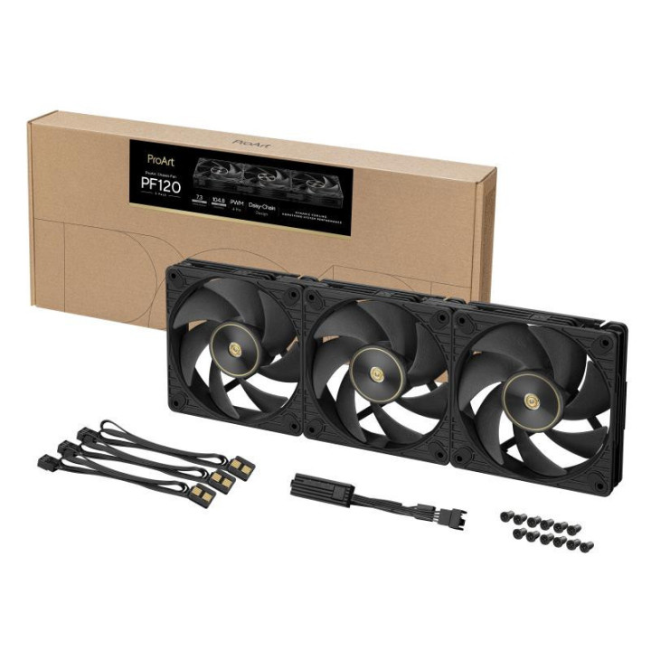 ASUS ProArt PF120 Fan PWM Black 3in1 Boitier PC Ventilateur 12 cm Noir 3 pièce(s) 