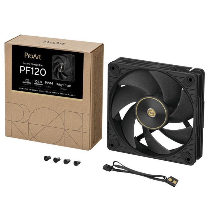 ASUS ProArt PF120 Fan PWM Black Boitier PC Ventilateur 12 cm Noir 1 pièce(s) 