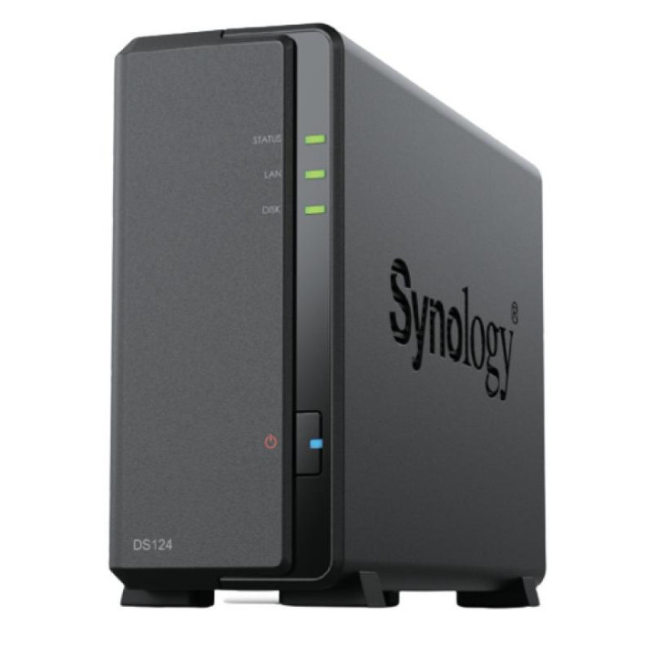 Synology DiskStation DS124 serveur de stockage NAS Bureau Realtek RTD1619B 1 Go DDR4 0 To DiskStation Manager Noir 