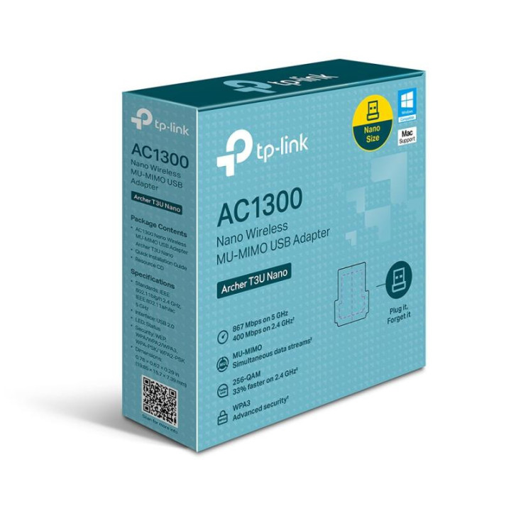 TP-Link Archer T3U Nano- Mini Adaptateur WiFi AC1300 MU-MIMO USB 