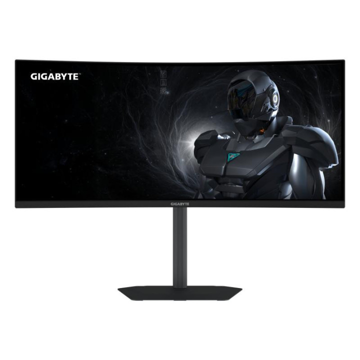 GIGABYTE GS34WQCA Écran Gaming Incurvé 34" WQHD ? 3440 x 1440, 1500R, 120Hz, 1ms, 300 cd/m², FreeSync Premium, HDR Ready, HDMI 2