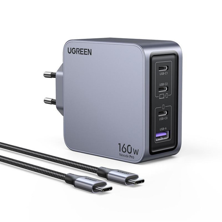 UGREEN Chargeur Sect 160W 4 Ports +Câble USB-C > USB-C 240W *25877 