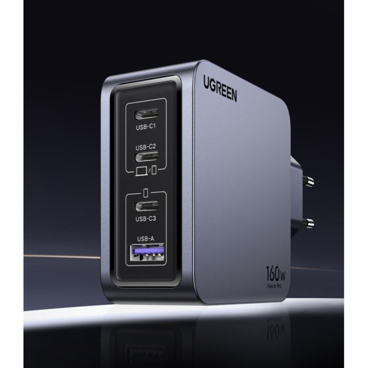 UGREEN Chargeur Sect 160W 4 Ports +Câble USB-C > USB-C 240W *25877 