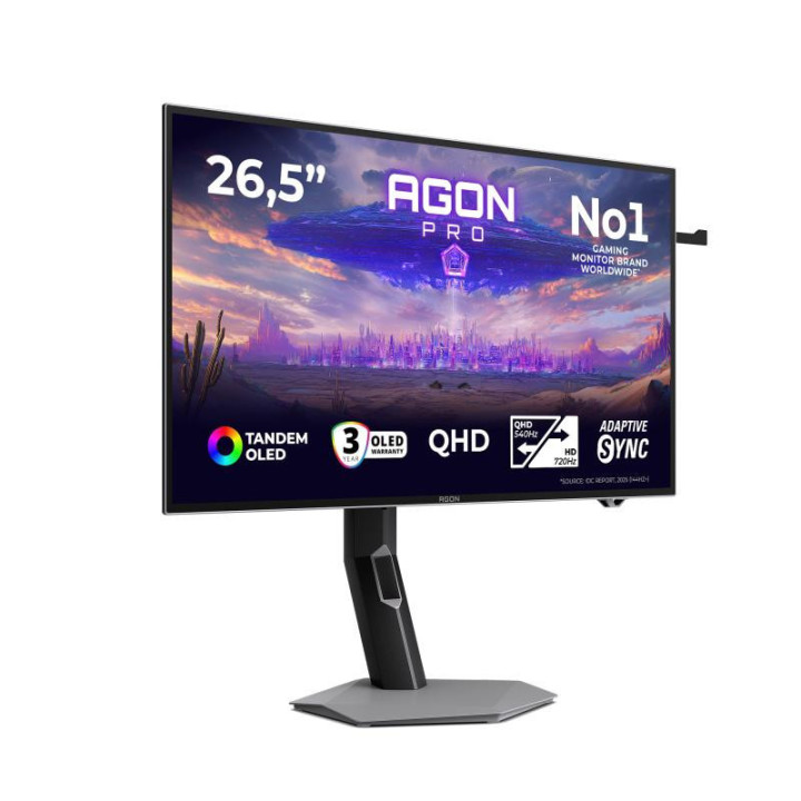 AOC AGON PRO AGP277QKDC écran plat de PC 67,3 cm (26.5") 2560 x 1440 pixels Quad HD OLED Gris 