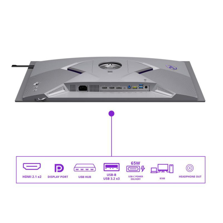 AOC AGON PRO AGP277QKDC écran plat de PC 67,3 cm (26.5") 2560 x 1440 pixels Quad HD OLED Gris 