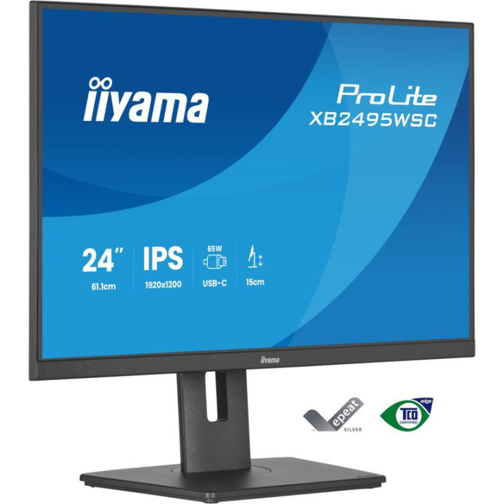 iiyama ProLite XB2495WSC-B1 écran plat de PC 61,2 cm (24.1") 1920 x 1200 pixels WUXGA LED Noir 