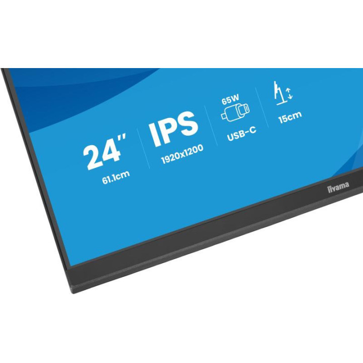 iiyama ProLite XB2495WSC-B1 écran plat de PC 61,2 cm (24.1") 1920 x 1200 pixels WUXGA LED Noir 