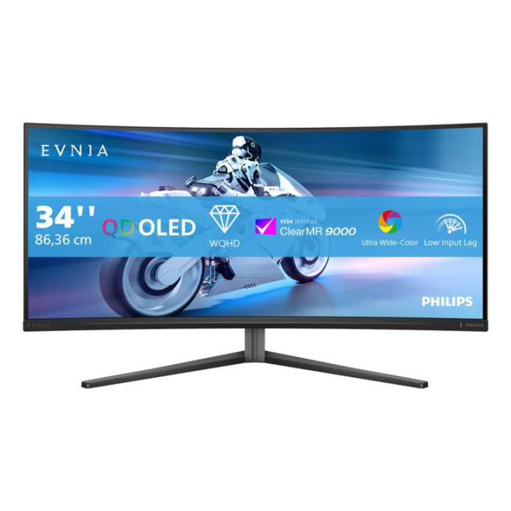 Philips Evnia 6000 34M2C6500/00 écran plat de PC 86,4 cm (34") 3440 x 1440 pixels Wide Quad HD QD-OLED Gris 