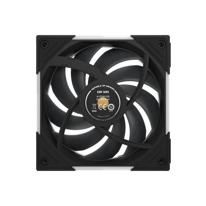 ASUS ROG Eurux GR120 ARGB Reverse Fan - Triple Pack Boitier PC Ventilateur 12 cm Noir, Blanc 3 pièce(s) 