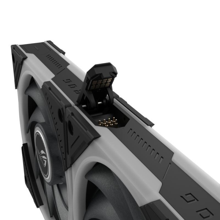 ASUS ROG Eurux GR120 ARGB Reverse Fan - Triple Pack Boitier PC Ventilateur 12 cm Noir, Blanc 3 pièce(s) 