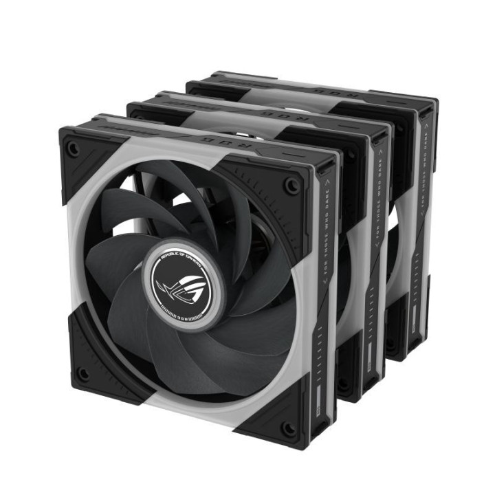 ASUS ROG Eurux GR120 ARGB Reverse Fan - Triple Pack Boitier PC Ventilateur 12 cm Noir, Blanc 3 pièce(s) 